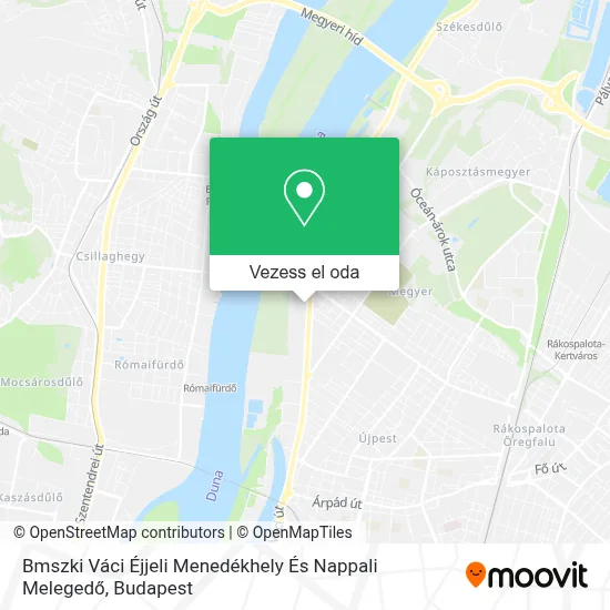 Bmszki Váci Éjjeli Menedékhely És Nappali Melegedő térkép