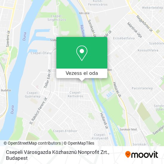 Csepeli Városgazda Közhasznú Nonprofit Zrt. térkép