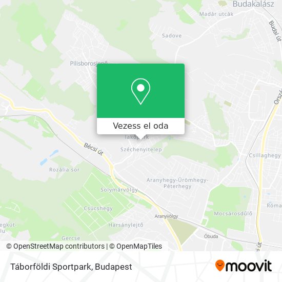 Táborföldi Sportpark térkép