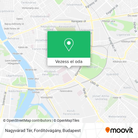 Nagyvárad Tér, Fordítóvágány térkép