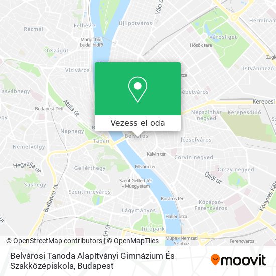 Belvárosi Tanoda Alapítványi Gimnázium És Szakközépiskola térkép