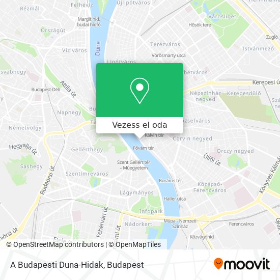 A Budapesti Duna-Hidak térkép