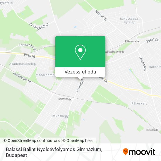 Balassi Bálint Nyolcévfolyamos Gimnázium térkép