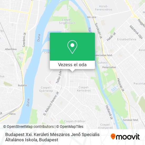 Budapest Xxi. Kerületi Mészáros Jenő Speciális Általános Iskola térkép