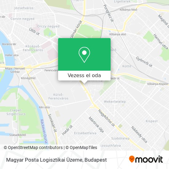 Magyar Posta Logisztikai Üzeme térkép