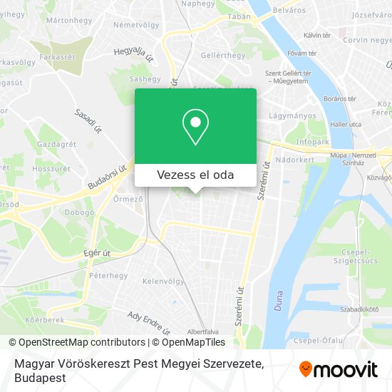 Magyar Vöröskereszt Pest Megyei Szervezete térkép