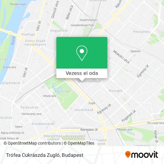 Trófea Cukrászda Zugló térkép