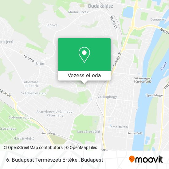 6. Budapest Természeti Értékei térkép