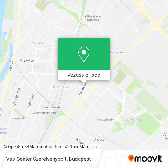 Vas-Center Szerelvénybolt térkép