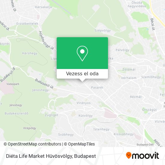 Diéta Life Market Hüvösvölgy térkép