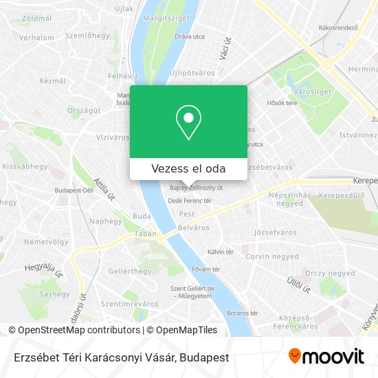 Erzsébet Téri Karácsonyi Vásár térkép