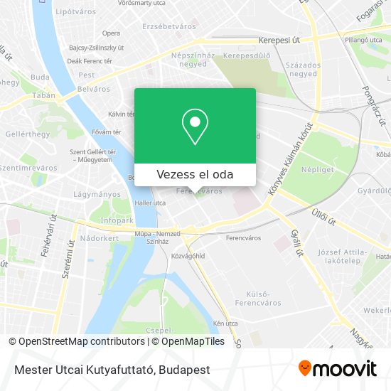 Mester Utcai Kutyafuttató térkép