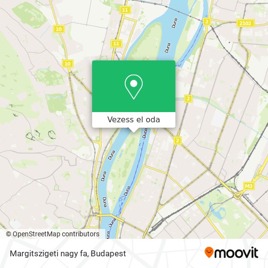 Margitszigeti nagy fa térkép