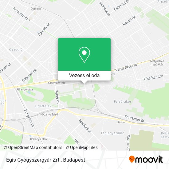 Egis Gyógyszergyár Zrt. térkép