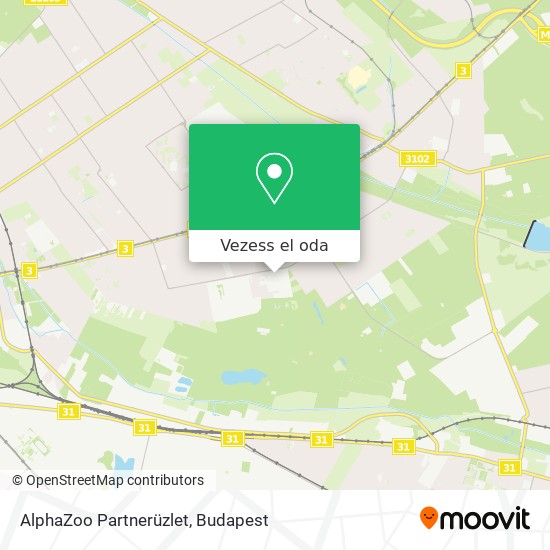 AlphaZoo Partnerüzlet térkép