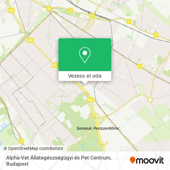 Alpha-Vet Állategészségügyi és Pet Centrum térkép