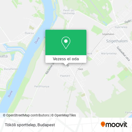 Tököli sporttelep térkép
