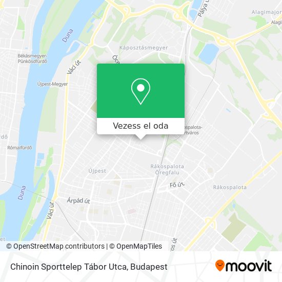 Chinoin Sporttelep Tábor Utca térkép