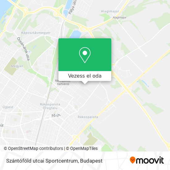 Szántóföld utcai Sportcentrum térkép