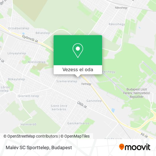 Malév SC Sporttelep térkép