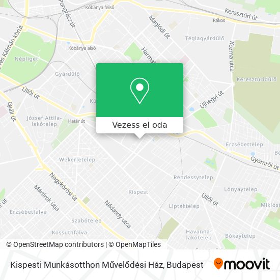 Kispesti Munkásotthon Művelődési Ház térkép