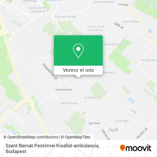 Szent Bernát Pestimrei Kisállat-ambulancia térkép