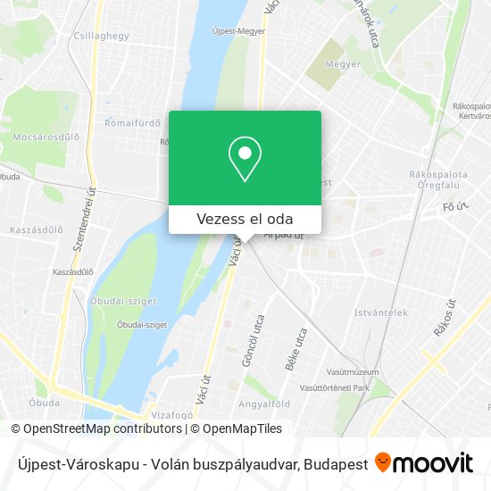 Újpest-Városkapu - Volán buszpályaudvar térkép
