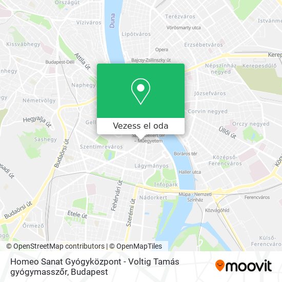 Homeo Sanat Gyógyközpont - Voltig Tamás gyógymasszőr térkép