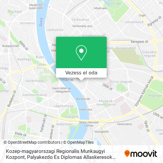 Kozep-magyarorszagi Regionalis Munkaugyi Kozpont, Palyakezdo Es Diplomas Allaskeresok Kozvetito Irod térkép