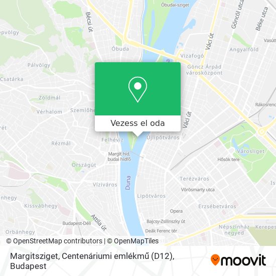 Margitsziget, Centenáriumi emlékmű (D12) térkép