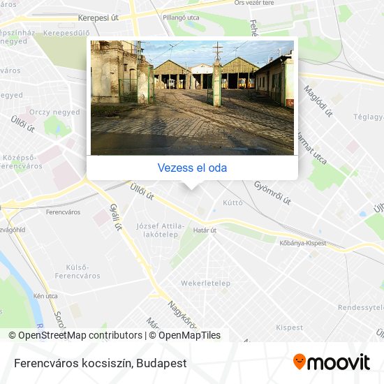 Ferencváros kocsiszín térkép