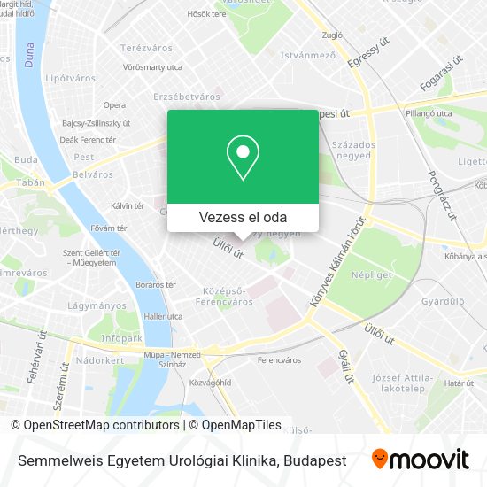 Semmelweis Egyetem Urológiai Klinika térkép