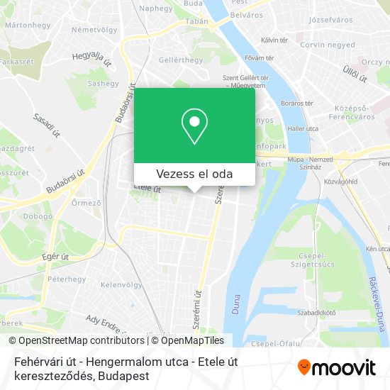 Fehérvári út - Hengermalom utca - Etele út kereszteződés térkép