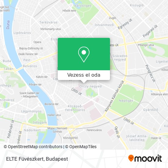 ELTE Füvészkert térkép