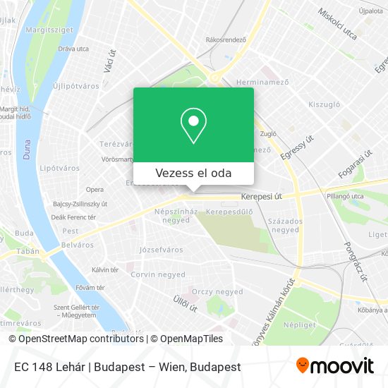EC 148 Lehár | Budapest – Wien térkép