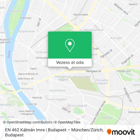 EN 462 Kálmán Imre | Budapest – München / Zürich térkép