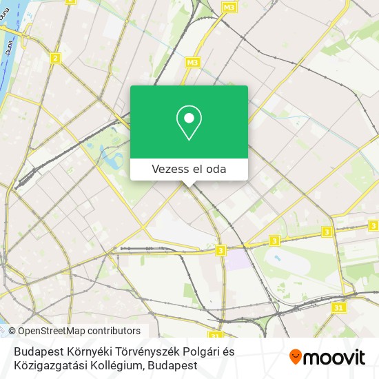 Budapest Környéki Törvényszék Polgári és Közigazgatási Kollégium térkép