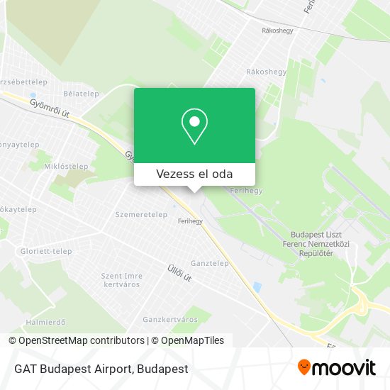 GAT Budapest Airport térkép