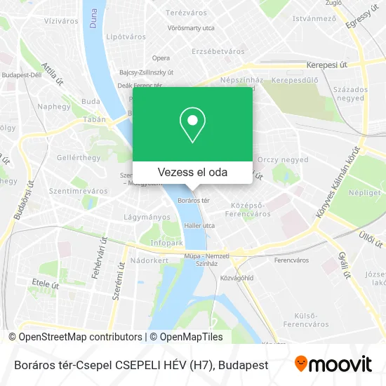 Boráros tér-Csepel CSEPELI HÉV (H7) térkép