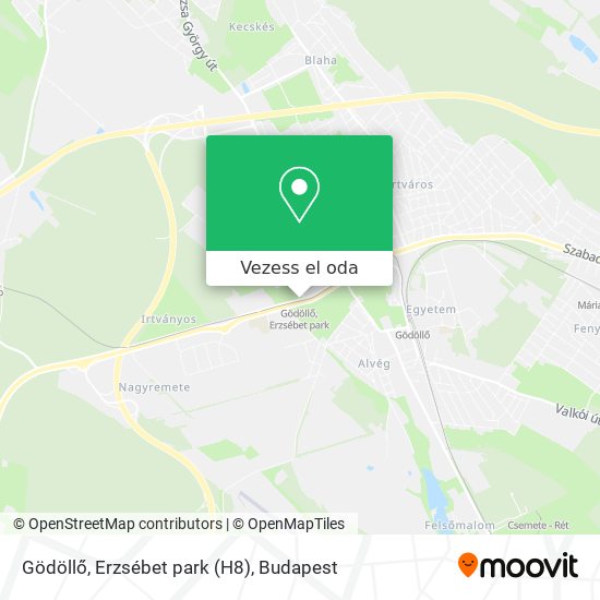 Gödöllő, Erzsébet park (H8) térkép