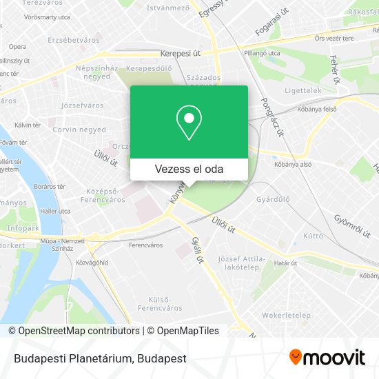 Budapesti Planetárium térkép