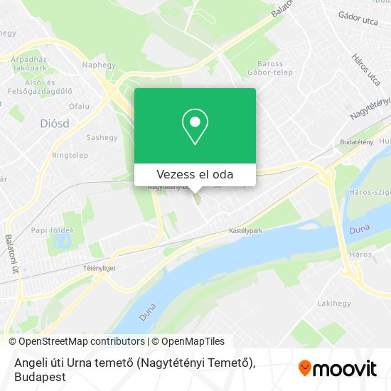 Angeli úti Urna temető (Nagytétényi Temető) térkép