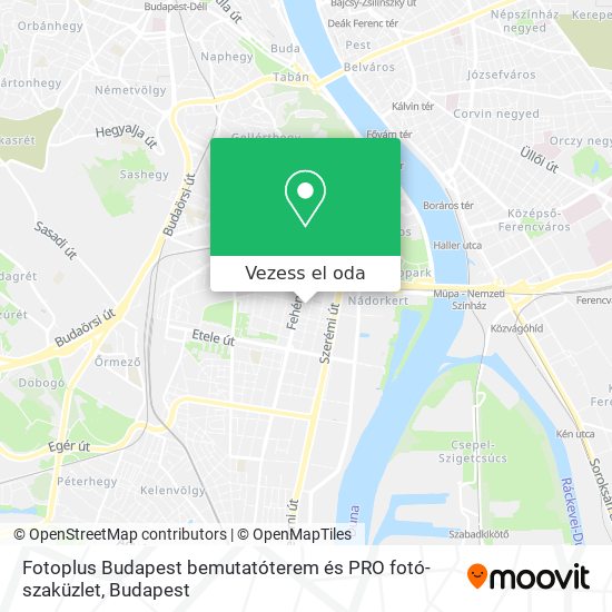 Fotoplus Budapest bemutatóterem és PRO fotó-szaküzlet térkép