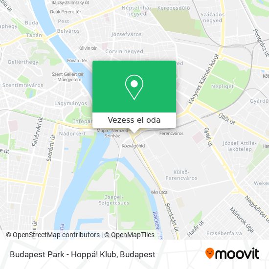 Budapest Park - Hoppá! Klub térkép