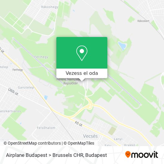 Airplane Budapest > Brussels CHR térkép