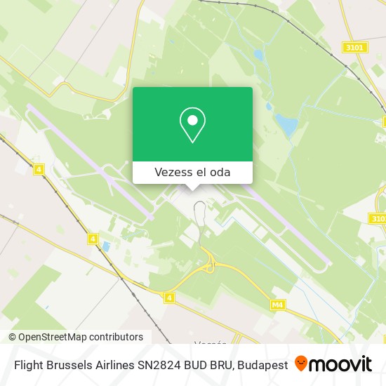 Flight Brussels Airlines SN2824 BUD BRU térkép