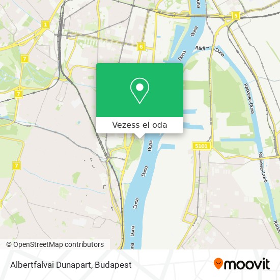 Albertfalvai Dunapart térkép