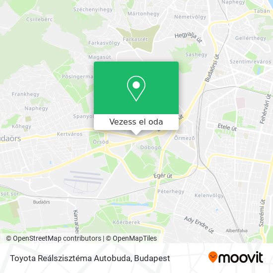 Toyota Reálszisztéma Autobuda térkép