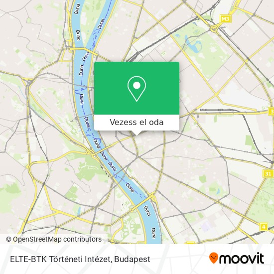 ELTE-BTK Történeti Intézet térkép