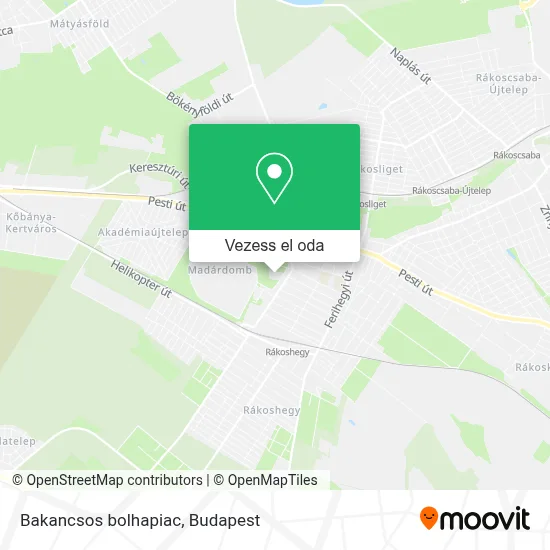 Bakancsos bolhapiac térkép